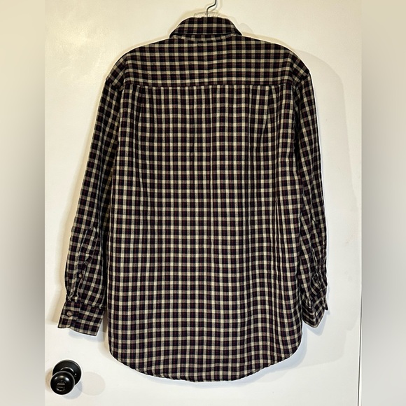 Sir Pendleton Shirt Mens Medium Brown Plaid Pure Virgin Wool Flannel Button Down - Picture 2 of 13